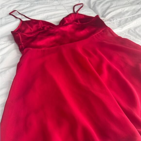 Vintage Victoria’s Secret Red Lingerie Slip Dress XS Satin Rose Bow Babydoll - Picture 6 of 15
